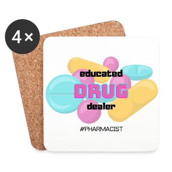 PHARMACIEN Pharmacien Pharmacien instruit - Dessous de verre (lot de 4) - blanc - Devant
