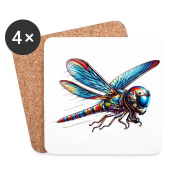 Fighter Libelle - Untersetzer (4er-Set) - Weiß - Vorne