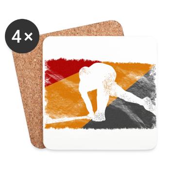 Cadeau pour joueur de hockey sur gazon - Dessous de verre (lot de 4) - blanc - Devant