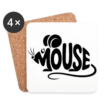 Mouse - Cool Bird Logo - Coasters (set of 4) - white - Front