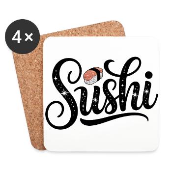 Sushi - Food Lover Design - Dessous de verre (lot de 4) - blanc - Devant