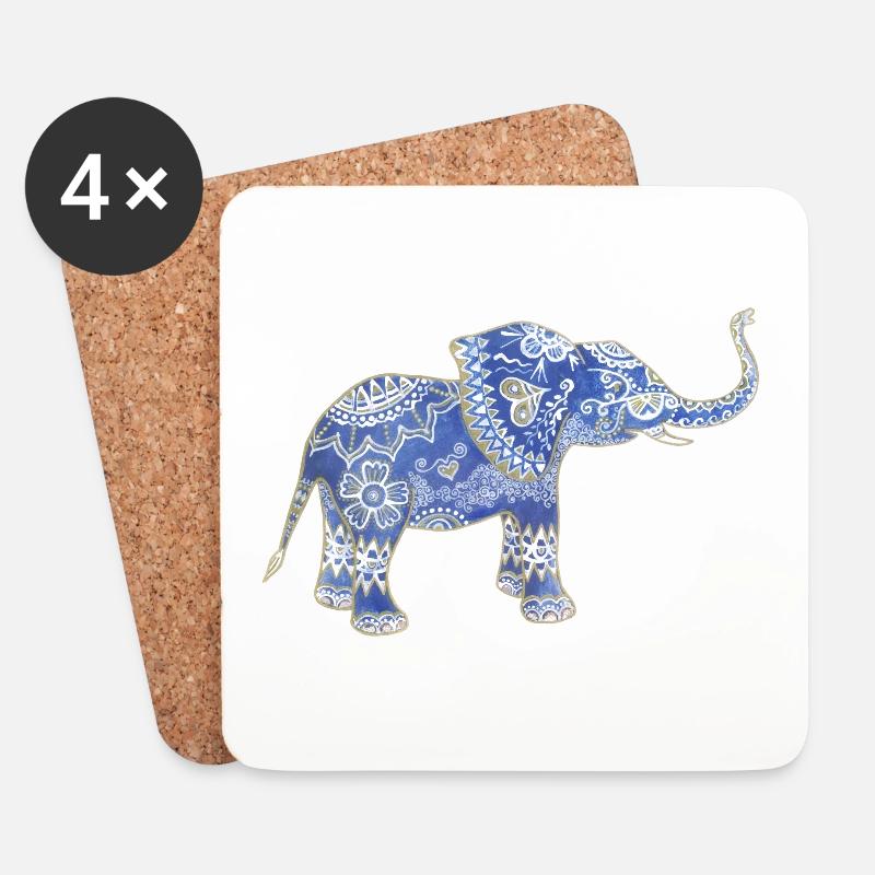 Indian elephant - Untersetzer (4er-Set) - Weiß