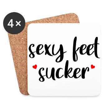 Sexy Feet Sucker - Dessous de verre (lot de 4) - blanc - Devant