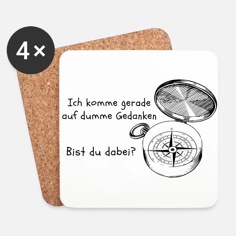 Kompass mit einem witzigen Text - Untersetzer (4er-Set) - Weiß