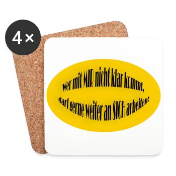 Wer mit mir nicht klar kommt... ! - Untersetzer (4er-Set) - Weiß - Vorne