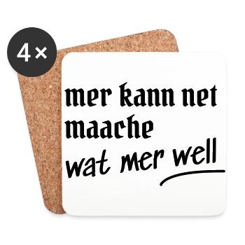 Dicton cool à Kölsch - Dessous de verre (lot de 4) - blanc - Devant