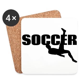 Football Sports Coup de pied aérien - Dessous de verre (lot de 4) - blanc - Devant
