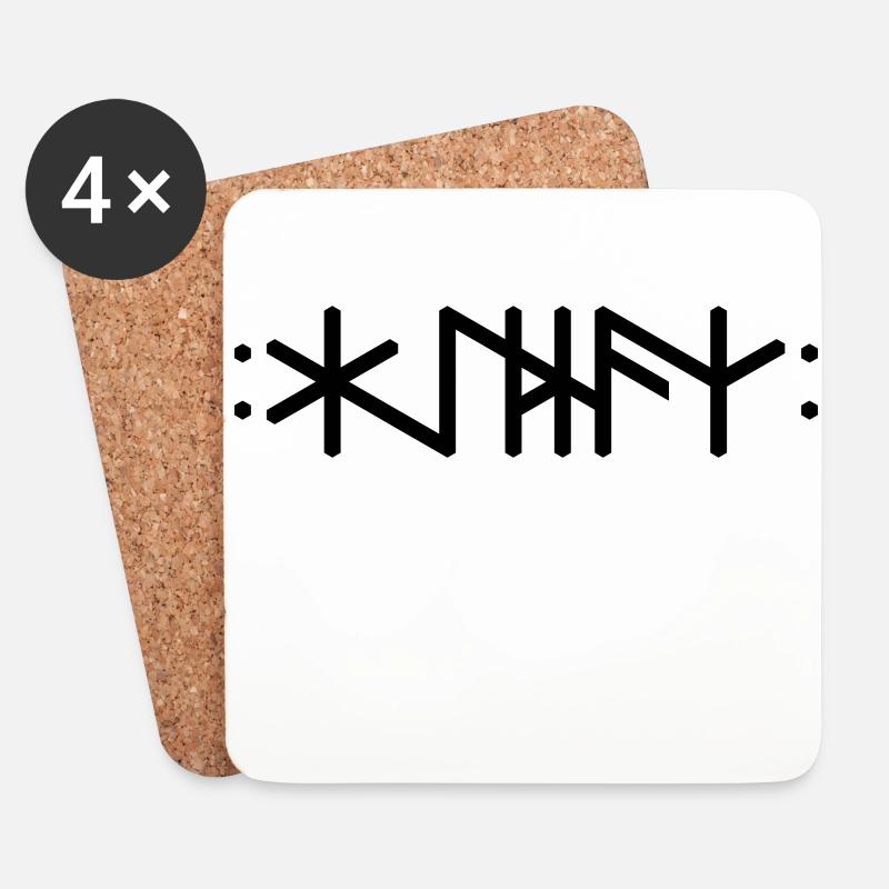 Haithnaz "Heathe (n) / Pagan" text, QRF0 © - Coasters (set of 4) - white