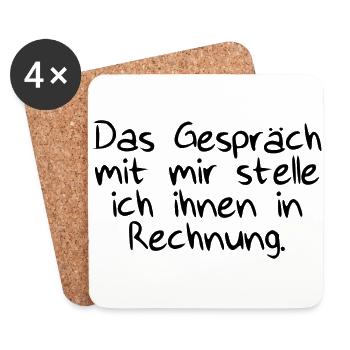 Das Gespräch mit Rechnung - Untersetzer (4er-Set) - Weiß - Vorne