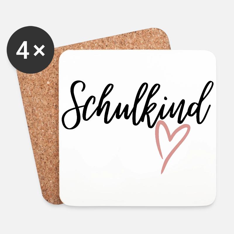 Schulkind - Untersetzer (4er-Set) - Weiß