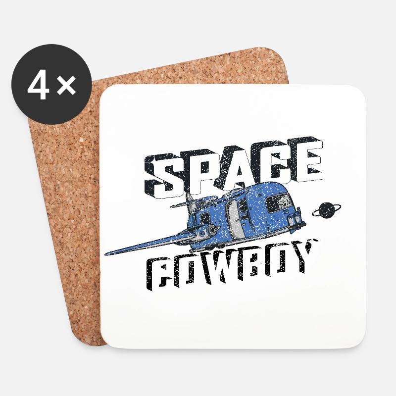 Space COWBOY - Untersetzer (4er-Set) - Weiß