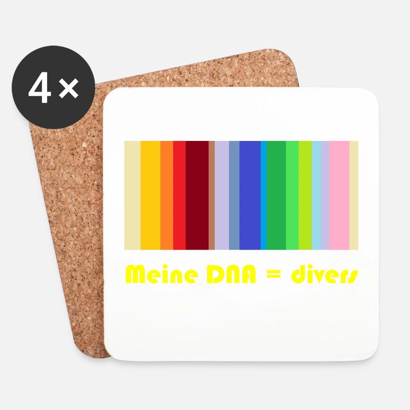 meine DNA = divers - Untersetzer (4er-Set) - Weiß