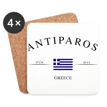 Antiparos Griechenland Urlaub Souvenir & Geschenk - Untersetzer (4er-Set) - Weiß - Vorne