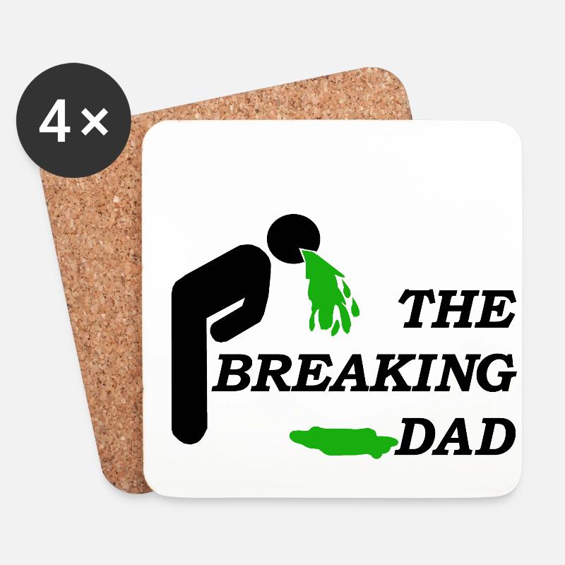 DAD BREAKING - Coasters (set of 4) - white
