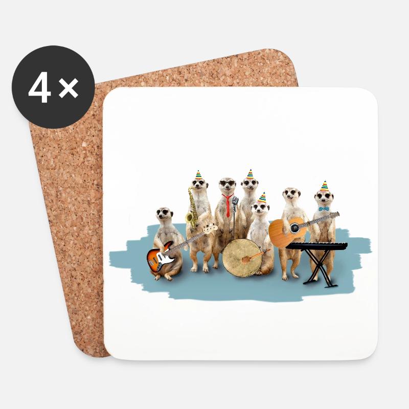 Erdmännchen - Untersetzer (4er-Set) - Weiß