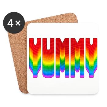Miam Miam Miam... - Dessous de verre (lot de 4) - blanc - Devant