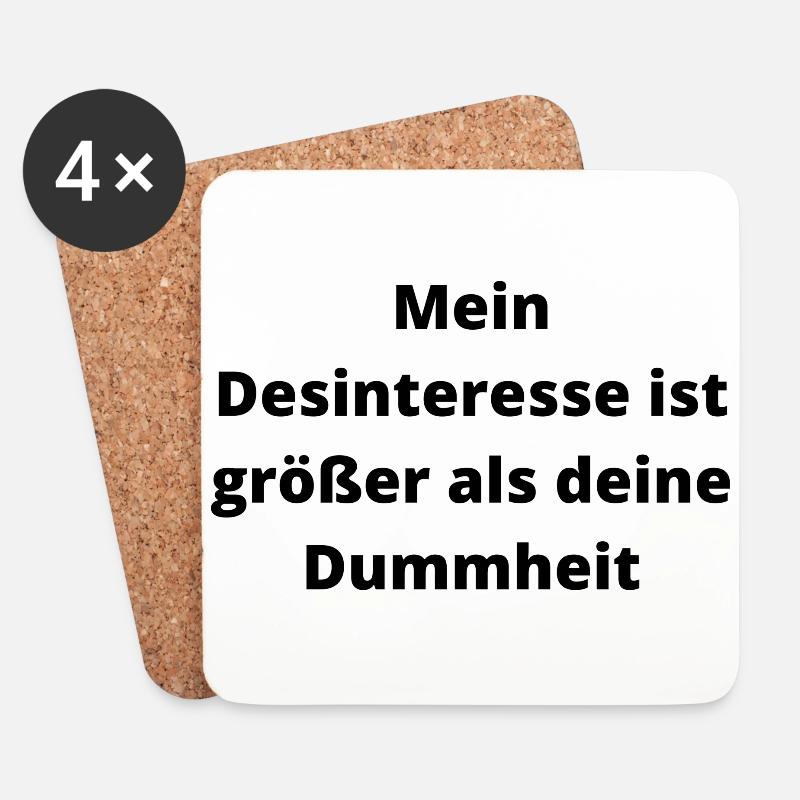 Desinteresse Dummheit - Untersetzer (4er-Set) - Weiß