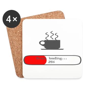 Besoin de café? - Dessous de verre (lot de 4) - blanc - Devant