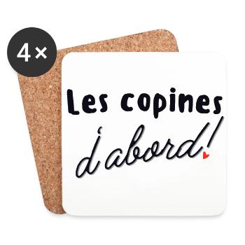 Les Copines D'abord - Dessous de verre (lot de 4) - blanc - Devant