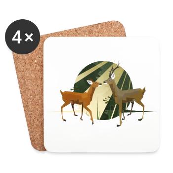 roedeer_01 - Dessous de verre (lot de 4) - blanc - Devant