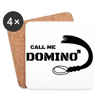Call me Domino Peitsche Sex Geschenk Domina - Untersetzer (4er-Set) - Weiß - Vorne