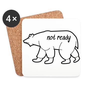 Polar Bear Drawing - Coasters (set of 4) - white - Front
