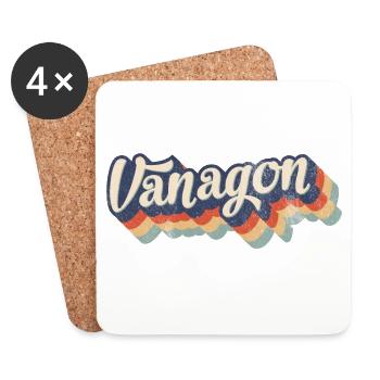 Vanagon retro Syncro Bus Camper - Untersetzer (4er-Set) - Weiß - Vorne