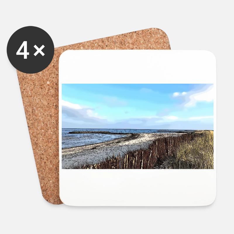 Nordsee - Untersetzer (4er-Set) - Weiß
