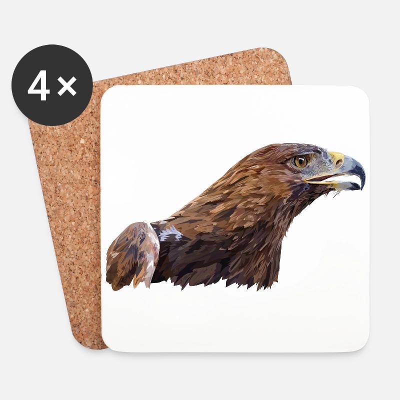 Steinadler - Untersetzer (4er-Set) - Weiß