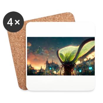 Futuristic Venus flytrap - Coasters (set of 4) - white - Front
