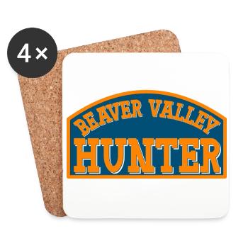 Beaver Valley Hunter Biber Tal Jäger Männer - Untersetzer (4er-Set) - Weiß - Vorne