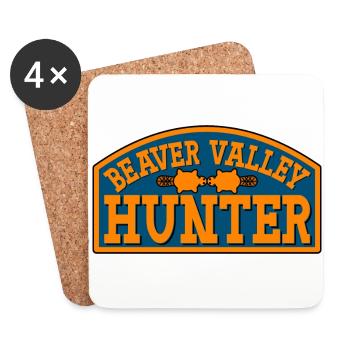Beaver Valley Hunter Biber Tal Jäger Männer - Untersetzer (4er-Set) - Weiß - Vorne