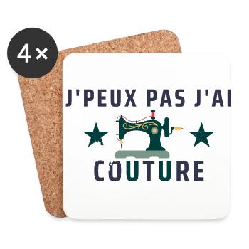 J peux pas j ai couture - Dessous de verre (lot de 4) - blanc - Devant