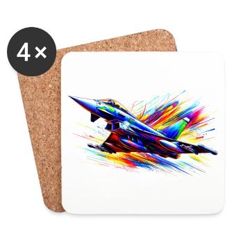 Fighter Jet / Eurofighter - Color Splash - Coasters (set of 4) - white - Front