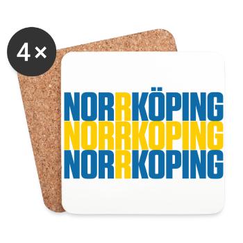 Norrköping Suède Drapeau - Dessous de verre (lot de 4) - blanc - Devant