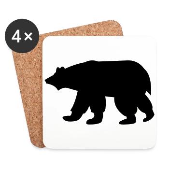 Polar bear full of snow - Coasters (set of 4) - white - Front