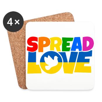 Spread Love Shirt Design - Untersetzer (4er-Set) - Weiß - Vorne