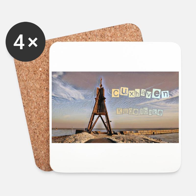 Cuxhaven Kugelbake - Untersetzer (4er-Set) - Weiß