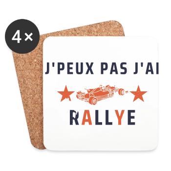 j peux pas j ai rallye - Dessous de verre (lot de 4) - blanc - Devant
