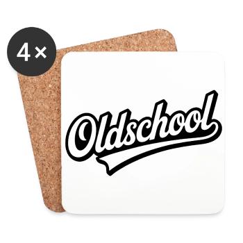 Oldschool - Cool Logo - Dessous de verre (lot de 4) - blanc - Devant