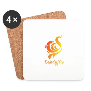 Candyflip Peacock (Emma & Alice) - Coasters (set of 4) - white - Front