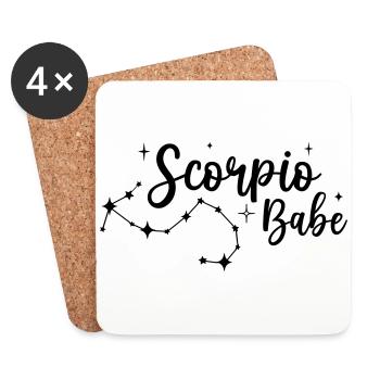 Scorpio Babe - Dessous de verre (lot de 4) - blanc - Devant