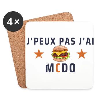 j peux pas j ai mcdo - Dessous de verre (lot de 4) - blanc - Devant