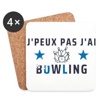 j peux pas j a bowling - Dessous de verre (lot de 4) - blanc - Devant