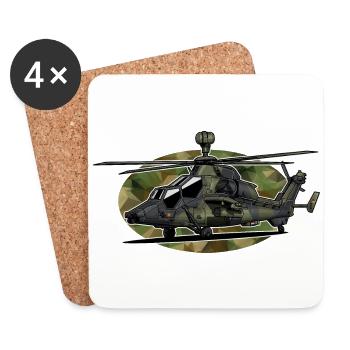 Helicopter // Illustration - Untersetzer (4er-Set) - Weiß - Vorne