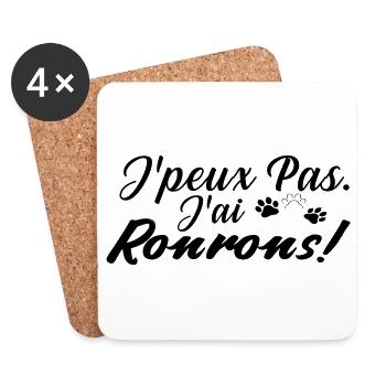 j peux pas j ai ronrons - Dessous de verre (lot de 4) - blanc - Devant