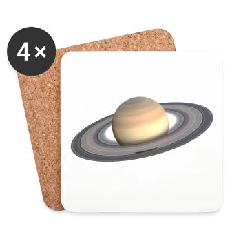 Saturn 3D - Untersetzer (4er-Set) - Weiß - Vorne