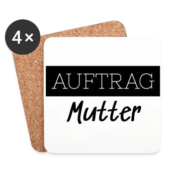 Order Mom Family Funny Gift - Coasters (set of 4) - white - Front