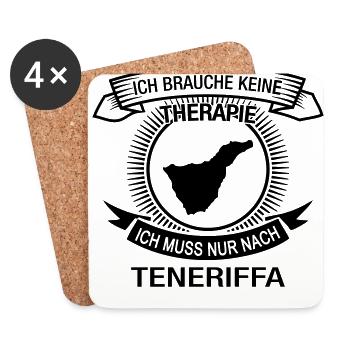 Brauche keine Therapie muss nur nach Teneriffa - Untersetzer (4er-Set) - Weiß - Vorne