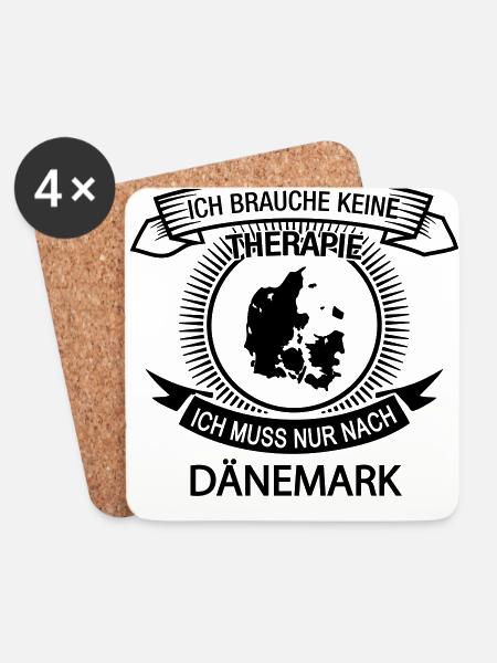 Brauche keine Therapie muss nur nach Dänemark - Untersetzer (4er-Set) - Weiß